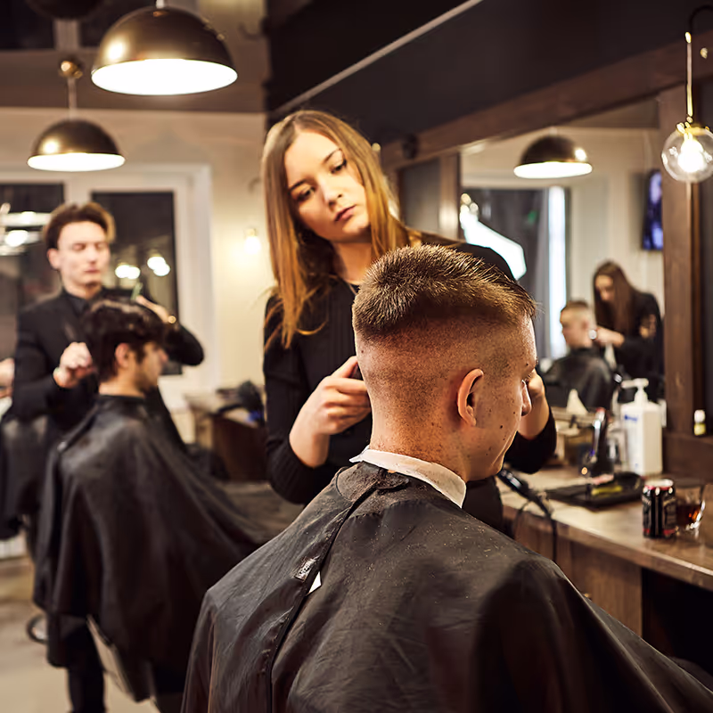 The styling floor at Essencea Unisex Salon